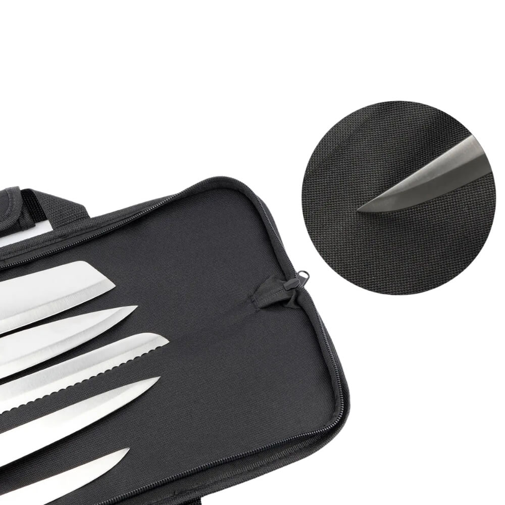 Knife Bag - Wessleco Nylon Knife Roll - 5 Pockets