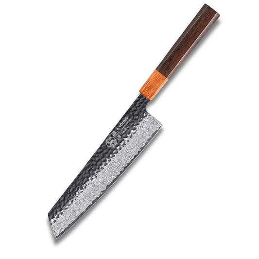 Chef Knife Kiritsuke 8.2" - VG10 Damascus Steel - Brown Rosewood Handle