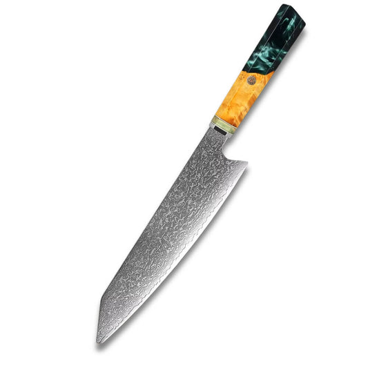 Chef Knife Kiritsuke 8" - VG10 Damascus Steel - Octagonal Resin Handle