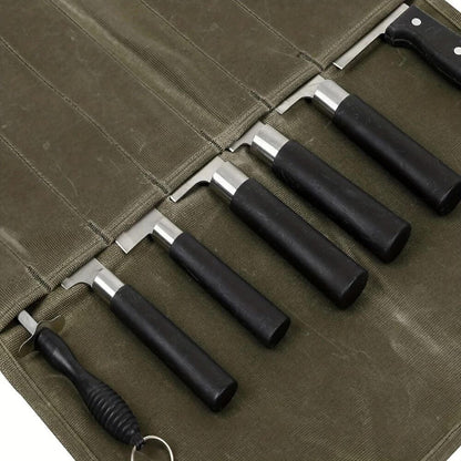 Knife Bag - Waxed Canva 7 Pockets Knife Bag