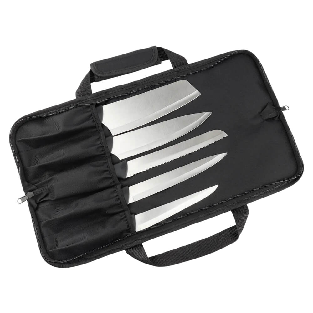 Knife Bag - Wessleco Nylon Knife Roll - 5 Pockets