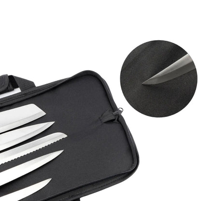 Knife Bag - Wessleco Nylon Knife Roll - 5 Pockets